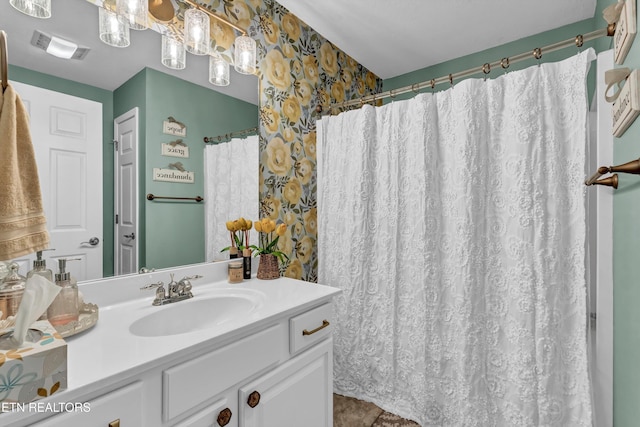 8824 Carriage House Way, Knoxville, TN 37923 - bathroom with vanity and a shower with shower curtain