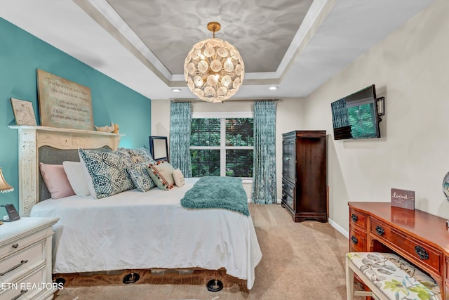 8824 Carriage House Way, Knoxville, TN 37923 - bedroom featuring a tray ceiling and light colored carpet