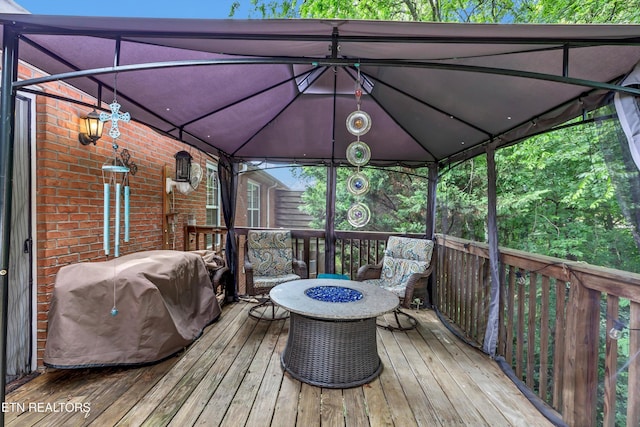8824 Carriage House Way, Knoxville, TN 37923 - deck with a gazebo, area for grilling, and an outdoor fire pit