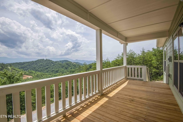 2609 Mountain Blvd, Sevierville, TN 37876 - wooden deck featuring a wooded view and a mountain view
