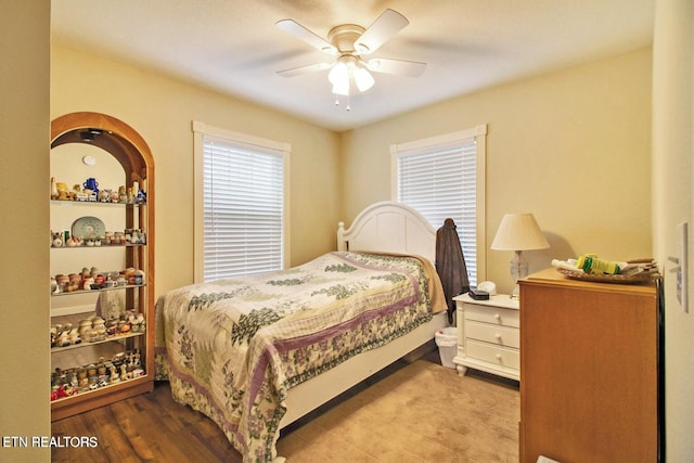 1096 Circle Dr, Jamestown, TN 38556 - bedroom featuring wood finished floors and a ceiling fan