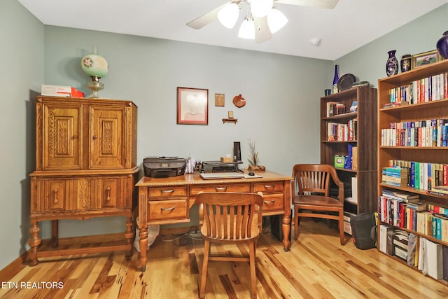 41 Crest Pl, Monterey, TN 38574 - office featuring a ceiling fan and light wood-style flooring