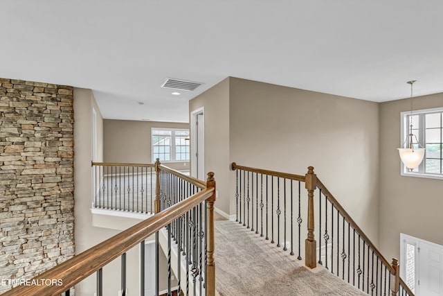 2017 Gusty Wind Ln, Knoxville, TN 37932 - hallway featuring an upstairs landing, healthy amount of natural light, and carpet flooring