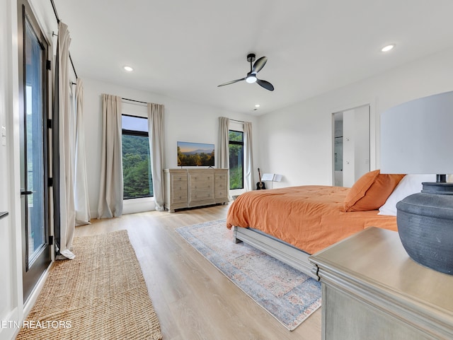 1848 Mountain Ash Way, Sevierville, TN 37876 - bedroom featuring wood finished floors, recessed lighting, and a ceiling fan