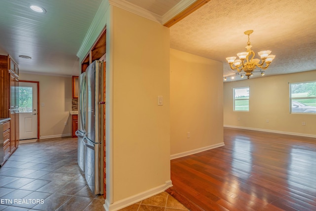 150 Ray Cross Rd, Harriman, TN 37748 - corridor featuring a chandelier, crown molding, and recessed lighting