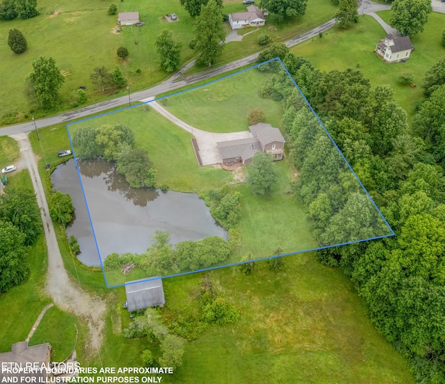 150 Ray Cross Rd, Harriman, TN 37748 - aerial view of property and surrounding area with property boundaries highlighted and a nearby body of water
