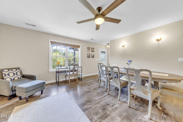 3183 Wears Dr, Sevierville, TN 37862 - dining area with ceiling fan and wood finished floors