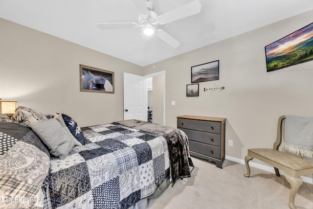 3183 Wears Dr, Sevierville, TN 37862 - bedroom featuring light carpet and ceiling fan