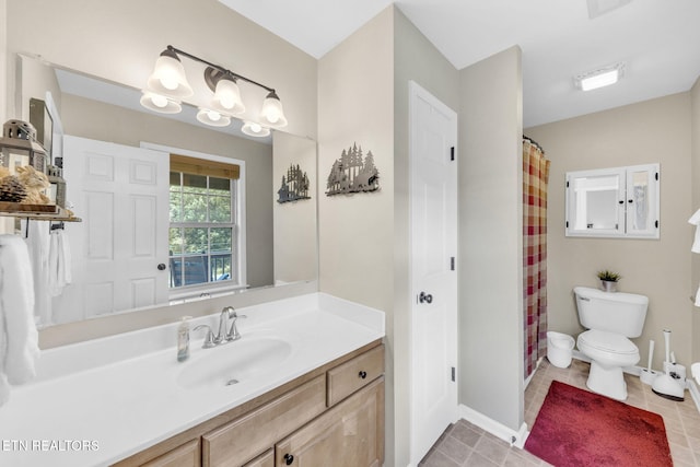 3183 Wears Dr, Sevierville, TN 37862 - full bathroom with vanity, tile patterned flooring, and a shower with curtain