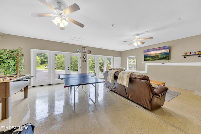 3183 Wears Dr, Sevierville, TN 37862 - recreation room with ceiling fan and french doors