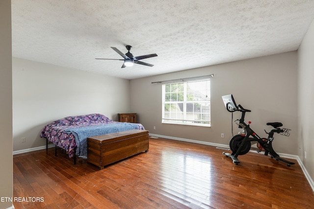 541 Pebble Creek Rd, Knoxville, TN 37918 - bedroom featuring hardwood / wood-style floors, a textured ceiling, and a ceiling fan