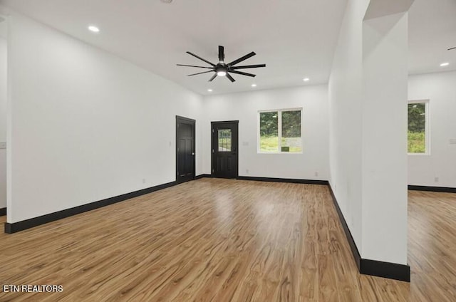 1570 W Dumplin Valley Rd, Dandridge, TN 37725 - spare room with a ceiling fan, light wood-type flooring, and recessed lighting