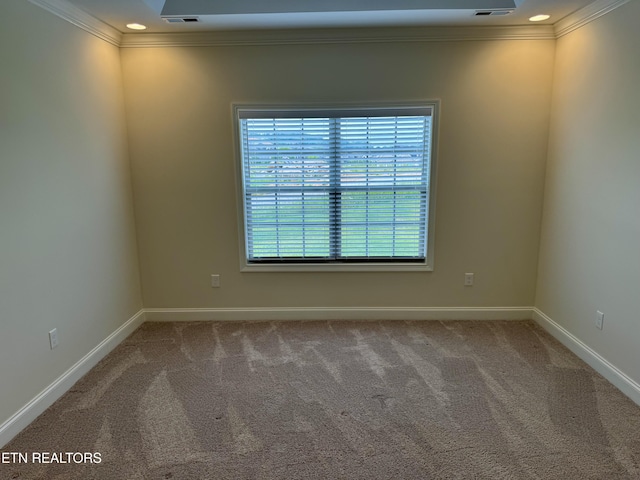 2107 Lantern Park Ln, Knoxville, TN 37932 - empty room with ornamental molding, carpet floors, and recessed lighting