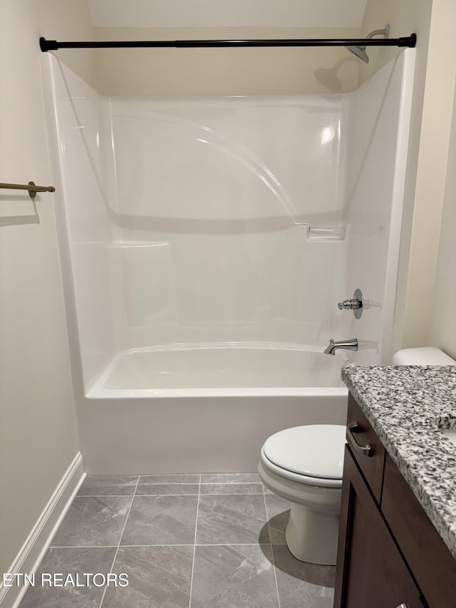 2107 Lantern Park Ln, Knoxville, TN 37932 - bathroom featuring vanity, shower / bathtub combination, and marble finish floors