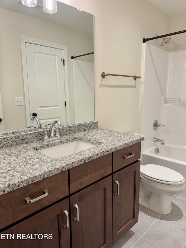 2107 Lantern Park Ln, Knoxville, TN 37932 - bathroom featuring vanity, bathtub / shower combination, and tile patterned floors