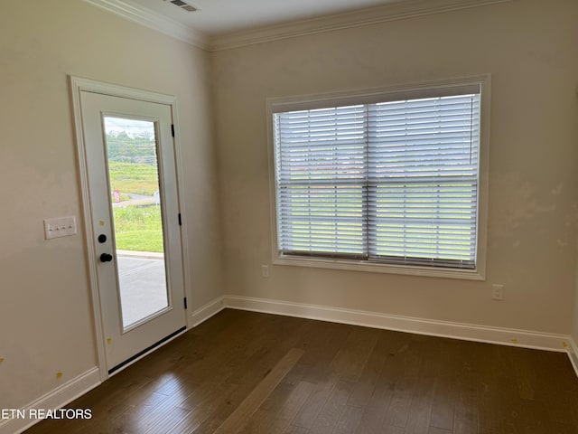 2107 Lantern Park Ln, Knoxville, TN 37932 - empty room featuring dark wood-type flooring and crown molding