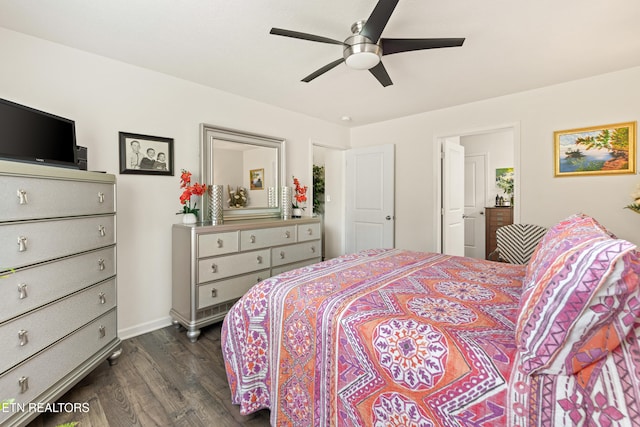 1426 Mesquite Dr, Sevierville, TN 37876 - bedroom featuring dark wood-style floors and a ceiling fan