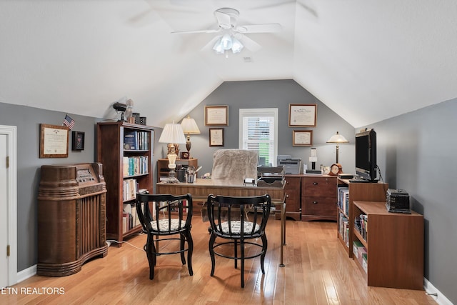 510 Argyle Way, Maryville, TN 37801 - office with light wood-style floors, ceiling fan, and vaulted ceiling