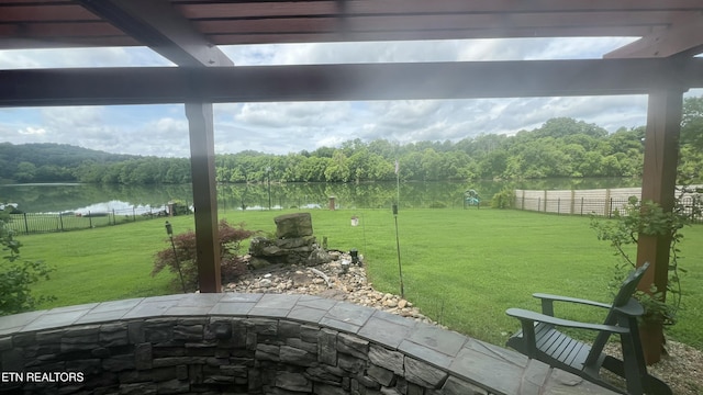 1843 River Vista Cir, Sevierville, TN 37876 - view of patio with a water view and a view of trees