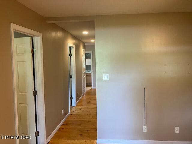 4016 Retro Hughes Rd, Graysville, TN 37338 - hallway featuring light wood finished floors and recessed lighting