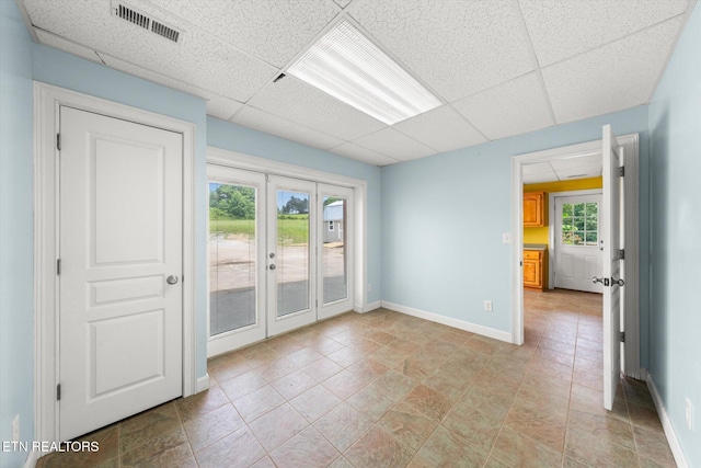 171 Wrenwood Way, Greenback, TN 37742 - unfurnished room featuring french doors and a drop ceiling