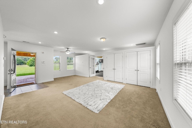 171 Wrenwood Way, Greenback, TN 37742 - unfurnished bedroom with carpet floors, access to exterior, two closets, recessed lighting, and french doors