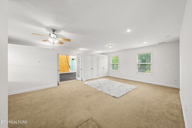 171 Wrenwood Way, Greenback, TN 37742 - unfurnished living room featuring carpet flooring, ceiling fan, and recessed lighting