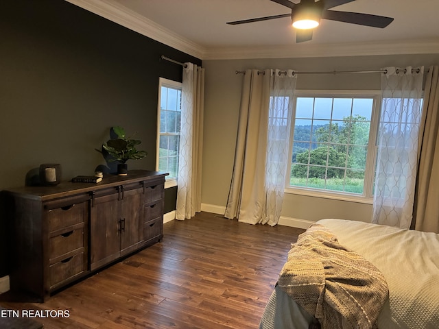 257 Holt Ridge Rd, Tazewell, TN 37879 - sitting room with dark wood-style flooring, a ceiling fan, healthy amount of natural light, and ornamental molding