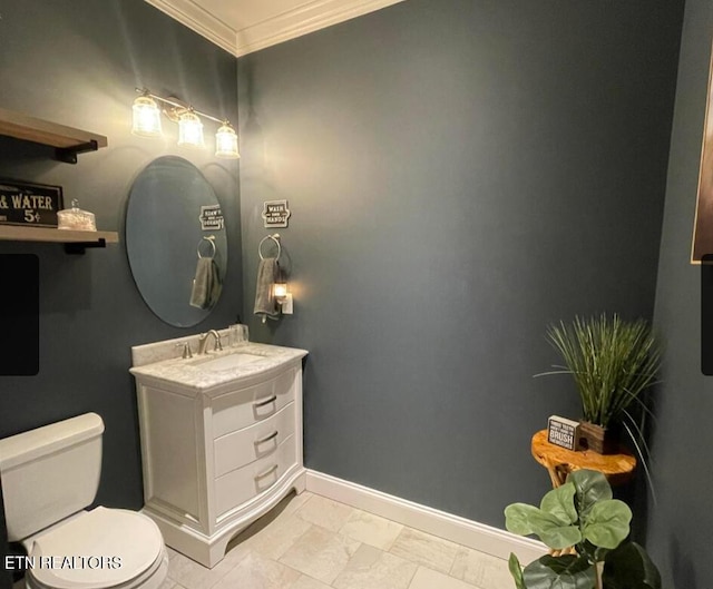 257 Holt Ridge Rd, Tazewell, TN 37879 - bathroom featuring ornamental molding and vanity
