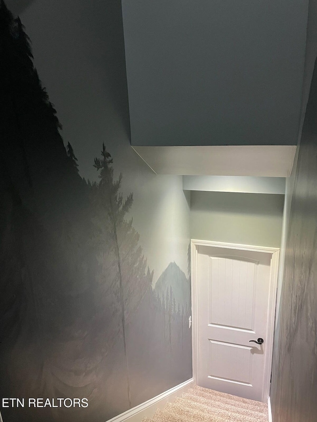 257 Holt Ridge Rd, Tazewell, TN 37879 - staircase with carpet flooring