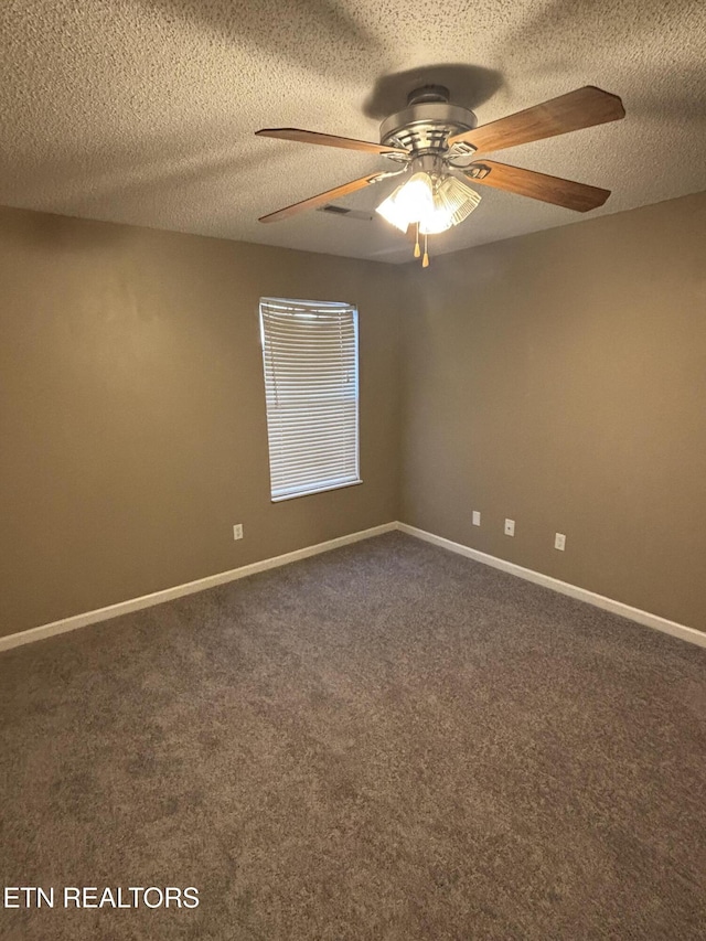 8022 Intervale Way, Powell, TN 37849 - unfurnished room with a textured ceiling, ceiling fan, and dark carpet