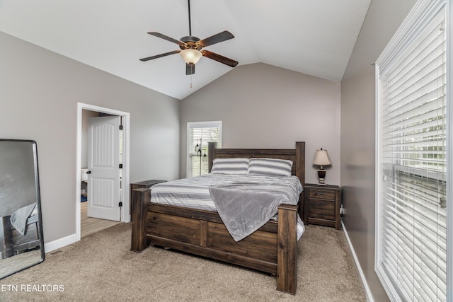 6126 Hollow View Ln, Knoxville, TN 37924 - carpeted bedroom with lofted ceiling and a ceiling fan