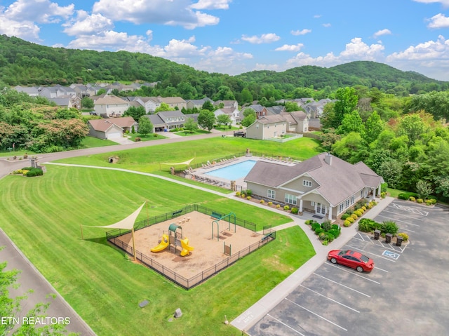 6126 Hollow View Ln, Knoxville, TN 37924 - aerial view of residential area with a pool area and a forest