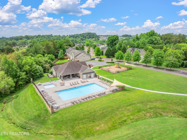 6126 Hollow View Ln, Knoxville, TN 37924 - drone / aerial view of a pool area