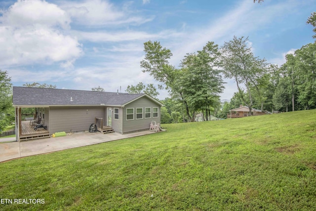 1359 Byrd Cir, Kingston, TN 37763 - view of grassy yard featuring a patio and a deck