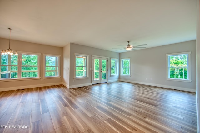 760 Rockview Rd, Jamestown, TN 38556 - unfurnished room with healthy amount of natural light, ceiling fan, and light wood finished floors