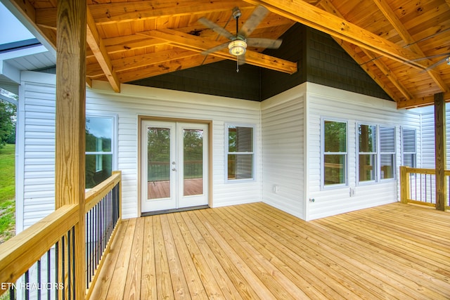 760 Rockview Rd, Jamestown, TN 38556 - wooden terrace featuring french doors and ceiling fan