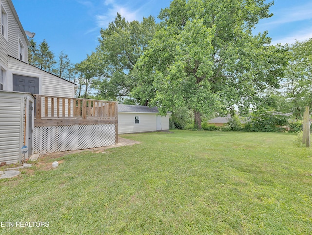 1100 Cedar Ln, Knoxville, TN 37912 - view of green lawn with a deck