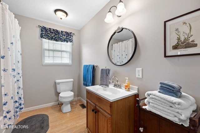1292 Deer Lodge Hwy, Sunbright, TN 37872 - full bathroom featuring vanity, wood finished floors, and a shower with shower curtain
