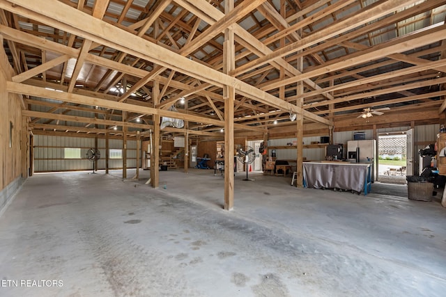 1292 Deer Lodge Hwy, Sunbright, TN 37872 - garage with stainless steel refrigerator with ice dispenser