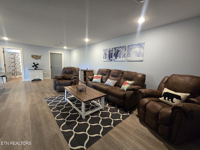 669 Crooked Branch Pvt Rd, Huntsville, TN 37756 - living room featuring wood finished floors and recessed lighting