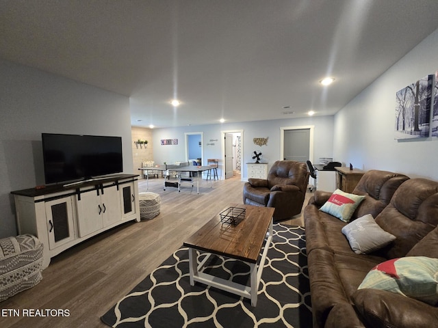 669 Crooked Branch Pvt Rd, Huntsville, TN 37756 - living area featuring wood finished floors and recessed lighting