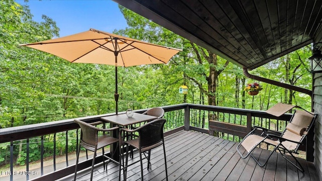 573 Hilltop Dr, Jacksboro, TN 37757 - wooden deck with outdoor dining area