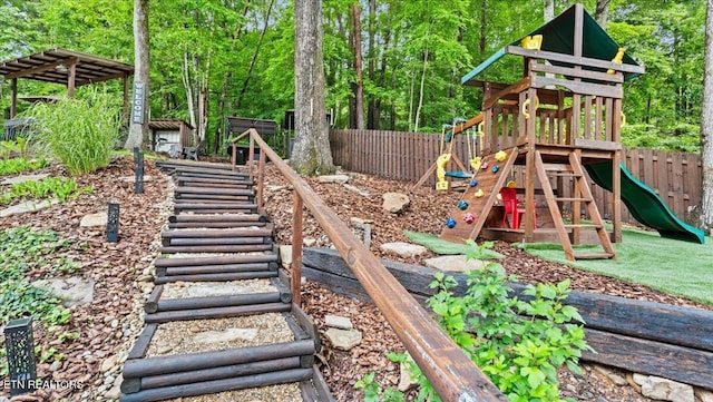 573 Hilltop Dr, Jacksboro, TN 37757 - view of play area featuring a fenced backyard