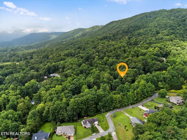 573 Hilltop Dr, Jacksboro, TN 37757 - drone / aerial view of a forest and a mountain backdrop