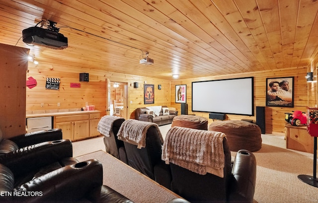 1930 Orchard Dr, Sevierville, TN 37876 - cinema featuring light colored carpet, wooden ceiling, and wooden walls