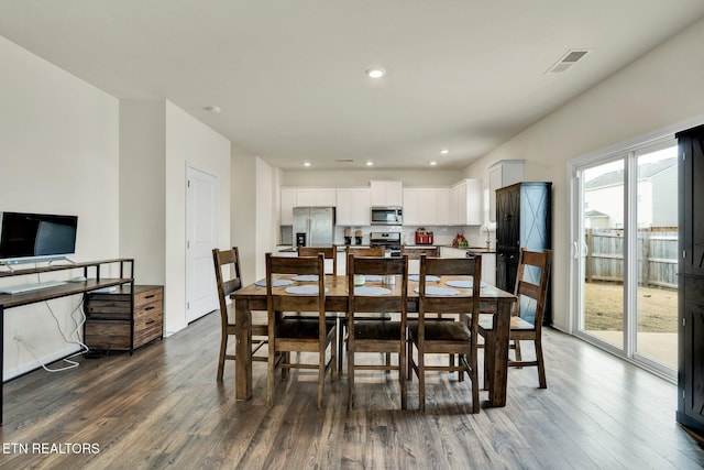 3235 NE Rolling Meadow Way, Cleveland, TN 37323 - dining space featuring dark wood-style floors and recessed lighting