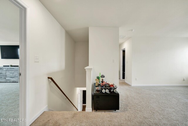 3235 NE Rolling Meadow Way, Cleveland, TN 37323 - stairs with carpet flooring and baseboards