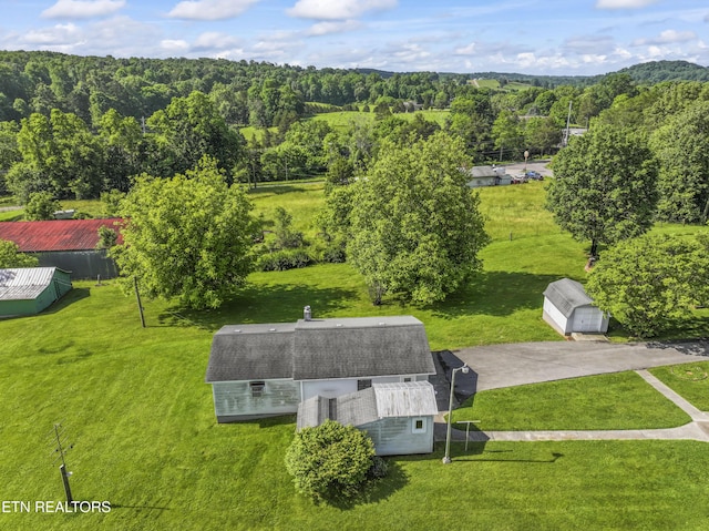 7518 Clapps Chapel Rd, Corryton, TN 37721 - aerial view of property and surrounding area with a heavily wooded area