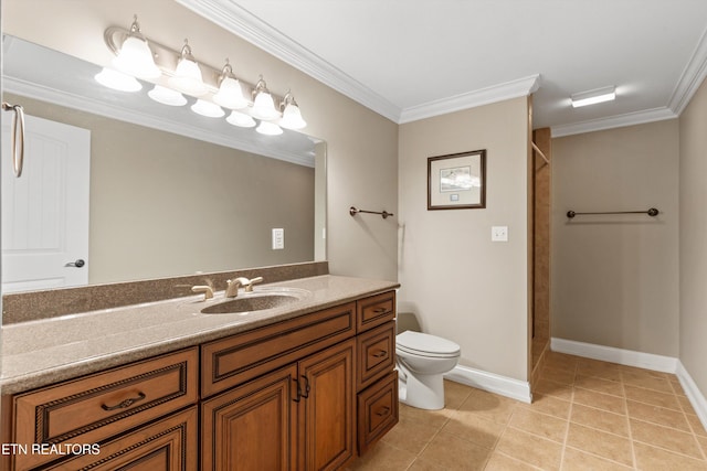 232 Park Meade Pl, Oak Ridge, TN 37830 - bathroom with vanity, a shower, crown molding, and tile patterned flooring